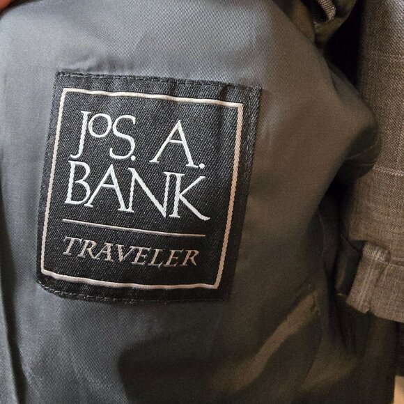 Joseph A. Bank 43R gray 100% wool suit and pants - Picture 3 of 12